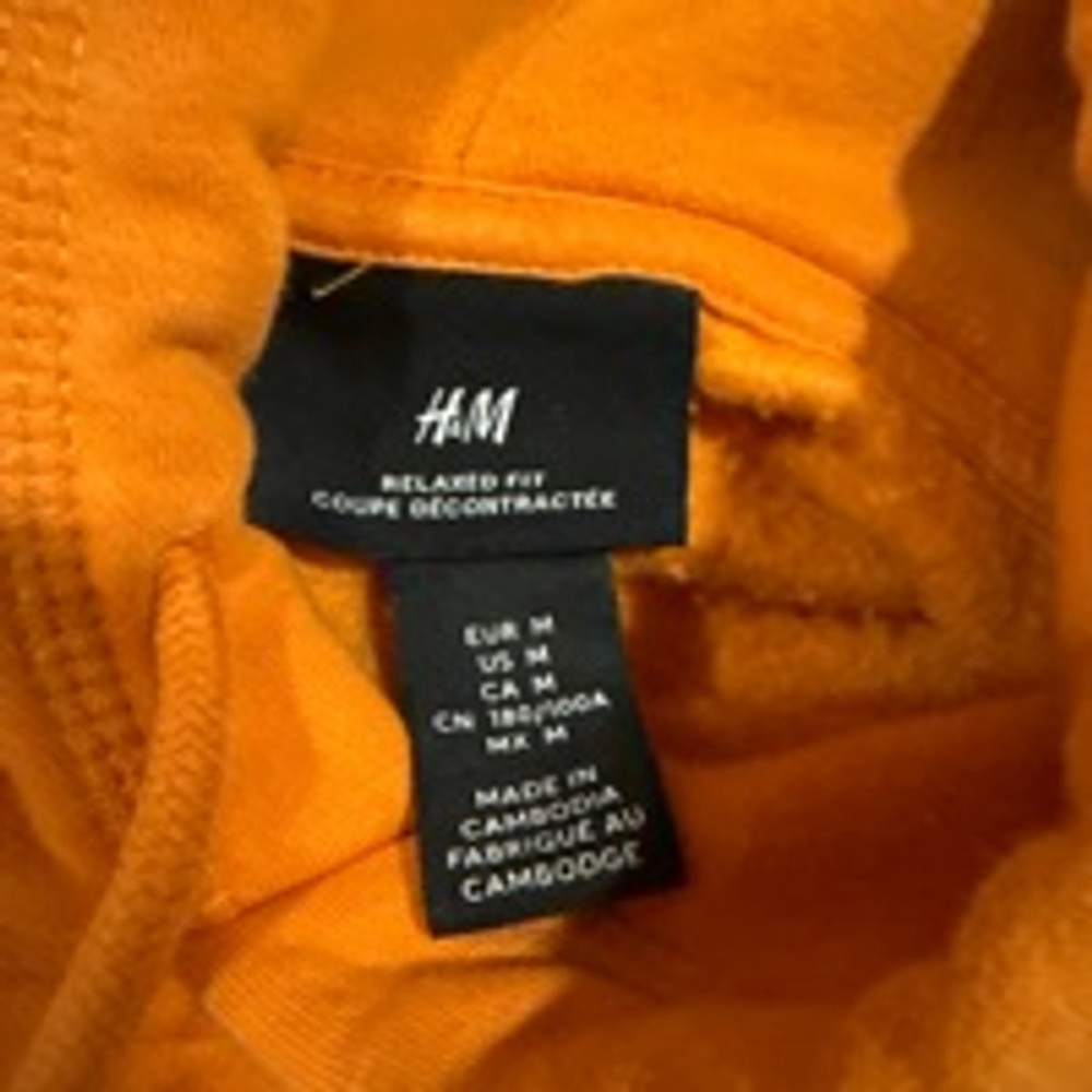 Men's H&M Orange Hoodie Size M - Picture 2 of 5